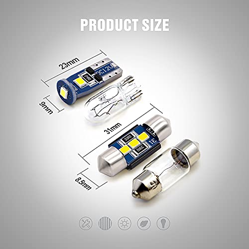 SIR IUS LED N3 DE3175 31MM 194 168 2825 Combo LED bulbs white Super Bright 300 Lumens 3030 Chipset for Japanese Car Truck Interiors Dome Map Door Courtesy License Plate Lights pack of 10 - Image 5
