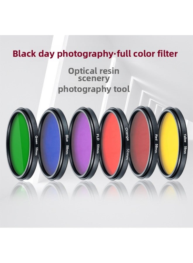 Panchromatic Filter Suit Red Filter Yellow Green Blue Film Machine 58/67/77/82mm Black And White Scenery Photography-Color:77mm-red - Image 2