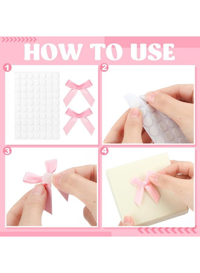 ProSuites 120 Pcs Mini Pink Bows for Crafts with Glue Dots, Small Satin Ribbon Bows for Gift Wrapping Cake Decorations Sewing Scrapbook Card Making Wedding Bow Party Decoration - Image 3