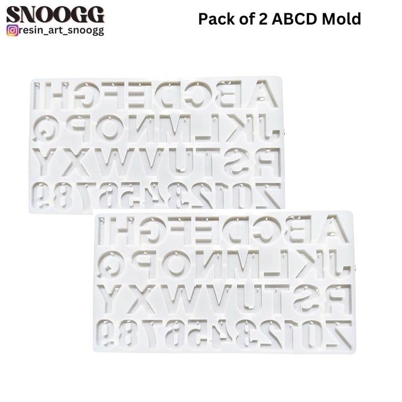 Snoogg SNOOGG Pack of 2/2 Piece of Big Size ABCD Mold Mould Epoxy Resin Casting Moulds for Pendants Keychains Craft Letters ABCD Multipurpose Transparent Silicone Coaster Tray Mould - Image 2