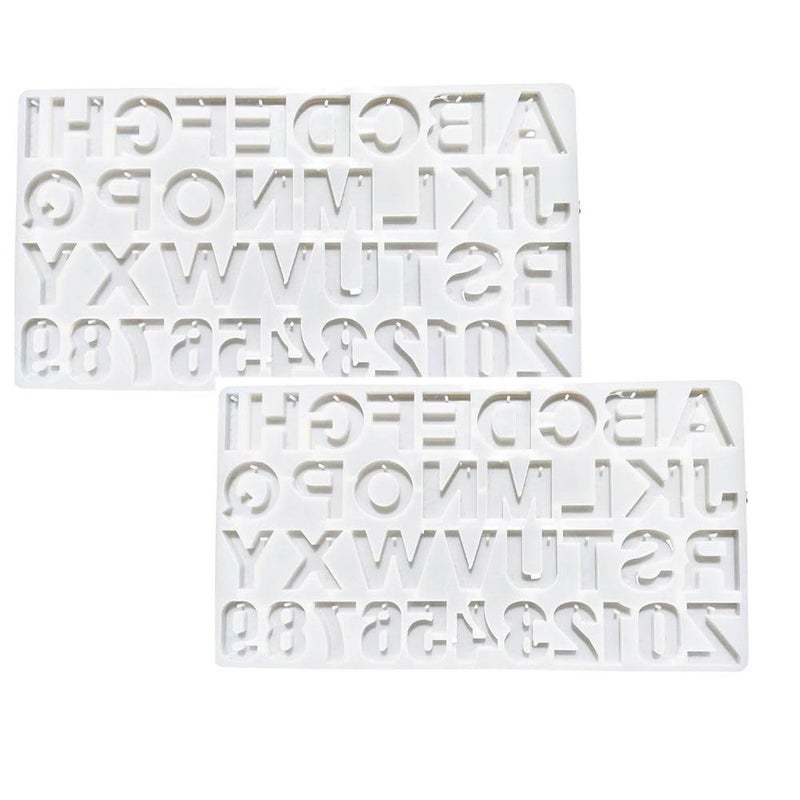Snoogg SNOOGG Pack of 2/2 Piece of Big Size ABCD Mold Mould Epoxy Resin Casting Moulds for Pendants Keychains Craft Letters ABCD Multipurpose Transparent Silicone Coaster Tray Mould - Image 1