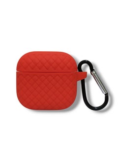 Generic AirPods 4 Silicone Case with Stylish Ribbed Design - Red  - Image 2