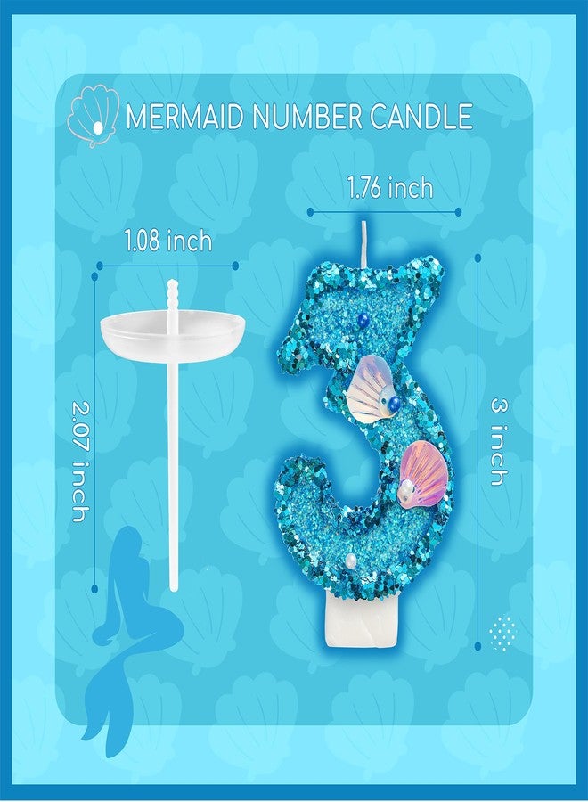 PHD CAKE Number 6 Mermaid Glitter Birthday Candles, Mermaid Themed Number Candles, Cake Number Candles, Party Celebration - Image 5