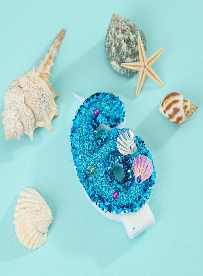 PHD CAKE Number 6 Mermaid Glitter Birthday Candles, Mermaid Themed Number Candles, Cake Number Candles, Party Celebration - Image 2