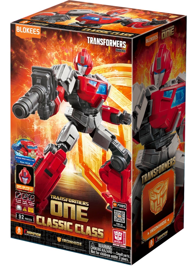 يا شباب بلوكيز ترانسفورمرز Classic Class CC19 آيرونهايد Transformers ONE | طقم تركيب مجسم | إضاءة للعينين والصدر | مجسم أكشن قابل للحركة | قابل للجمع | هدية لمحبي ترانسفورمرز - Image 1
