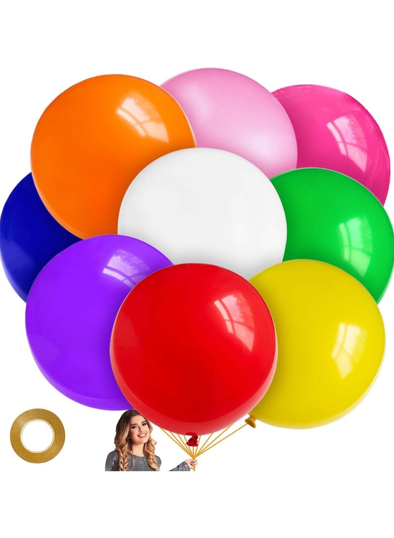 JOLLITY LLC بالونات لاتكس كبيرة بحجم 18 بوصة لحفلات عيد الميلاد والزفاف وحفلات استقبال المواليد والتخرج والفعاليات التجارية والعطلات 10 قطع - Image 1