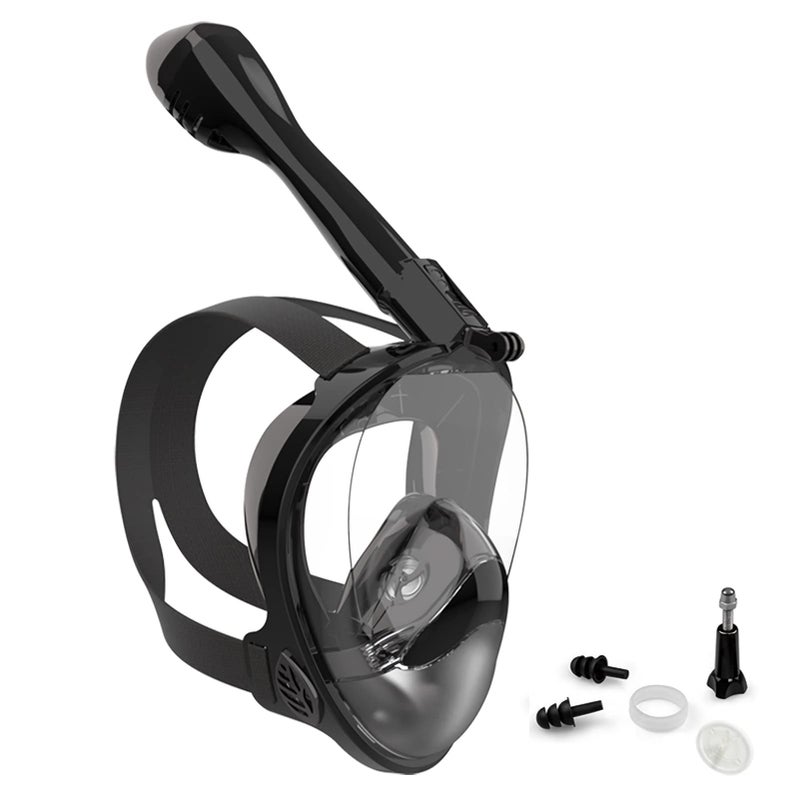 Jwintee Full Face Snorkel Mask, Diving Mask for Kids and Adults,180° Panoramic View Snorkel Mask with Camera Mount, Safe Breathing, Anti-Leak&Anti-Fog - Image 1