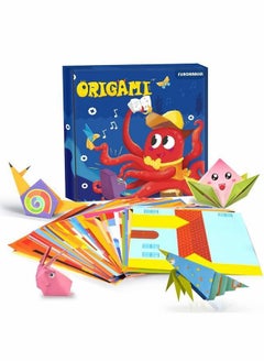 Colorful Kids Origami Kit, Craft Origami for Kids, 108 Vivid Origami 54 Pattern Art Project Kit, Origami Project Teaching Origami Book for Beginners Training Craft