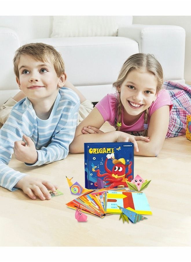 PYEBE - Colorful Kids Origami Kit, Craft Origami for Kids, 108 Vivid Origami 54 Pattern Art Project Kit, Origami Project Teaching Origami Book for Beginners Training Craft - Image 1