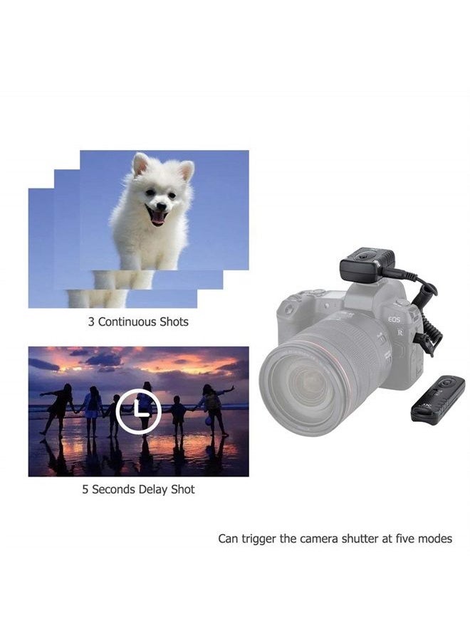 JJC - Radio Wireless Remote Control Shutter Release for Canon EOS Rebel T6 T7 T5 T8i T7i T6i T6s T5i T4i SL3 SL2 SL1 EOS 2000D 70D 77D 80D 90D EOS R R6 Mark II R6 R7 R8 R10 RP M5 M6 Mark II & More - Image 1