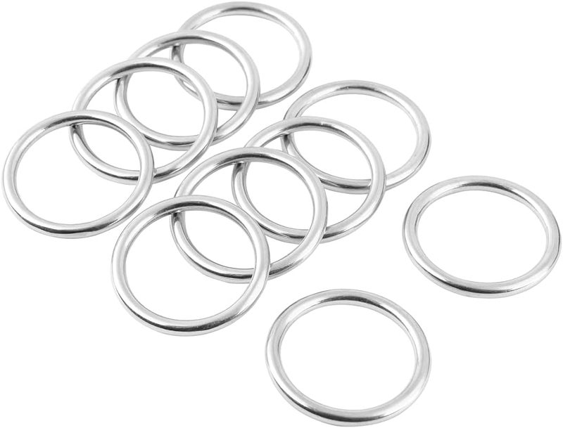 Abimars 2" Seamless Metal O Ring, 10 Pack 304 Stainless Steel Rings Load 320lbs, Solid, Heavy Duty Multi-Purpose Metal O-Ring for Macrame,Dog Leashes - Image 4