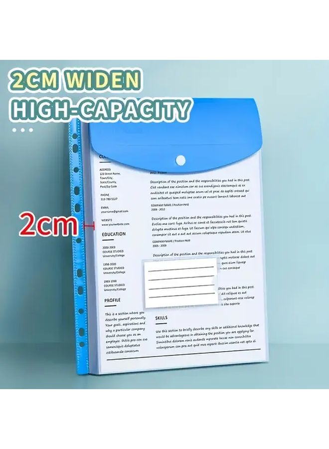 أعلى الأكياس البلاستيكية الملفوفة المفتوحة مع 11 فتحة، مغلفات قابلة للتوسيع مقاس A4، مجموعة من 3 قطع - Image 3