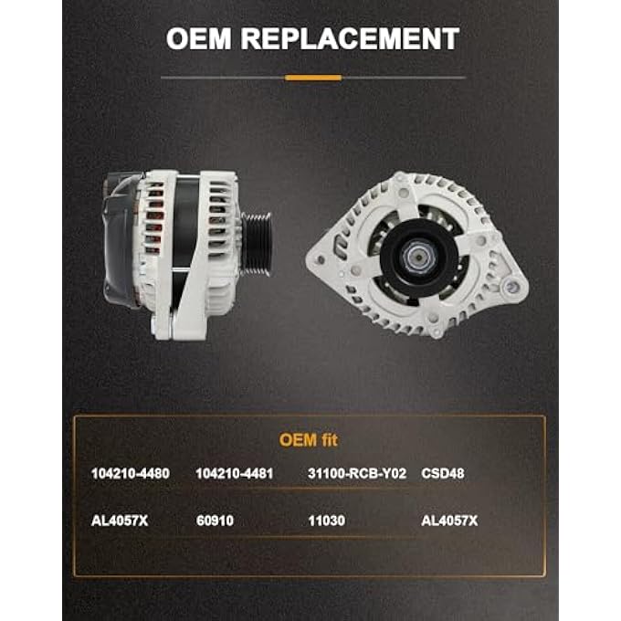 ROADFAR New Alternator Replacement for Acura for MDX 05-09, for Acura for RL 05-08, for Acura for TL 05-08, for Honda for Odyssey 05-07, for Honda for Pilot 05-08, for Honda for Ridgeline 06-08 11030 - Image 5
