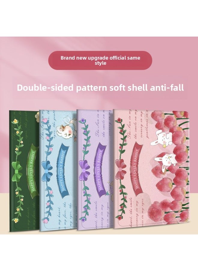 Generic - Ipad2022 For Apple Tablet Case For Ipad9 Generation 10.2 Inch Full Package Air1/2 Silicone Pro2021-Color:Lotus Rabbit-Applicable Model:iPad Air3(10.5 Inches) - Image 1