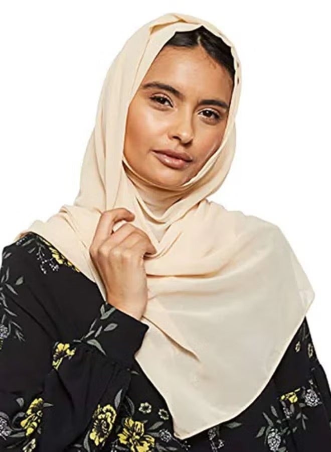 حجاب شيفون فائق النعومة باللون البيج الفاتح - Image 1