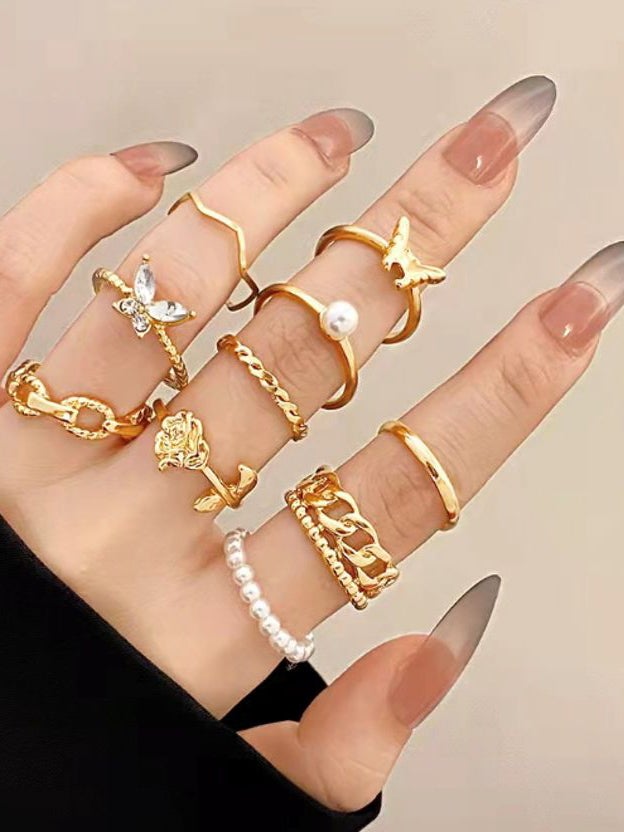 Styli Styli Set of 10 - Assorted Embellished Ring  - Image 2