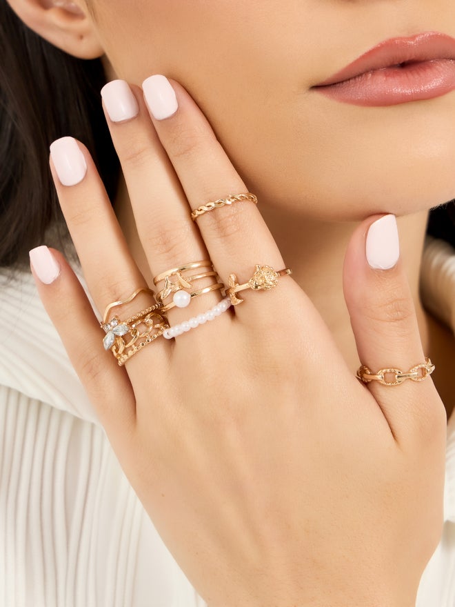 Styli Styli Set of 10 - Assorted Embellished Ring  - Image 1