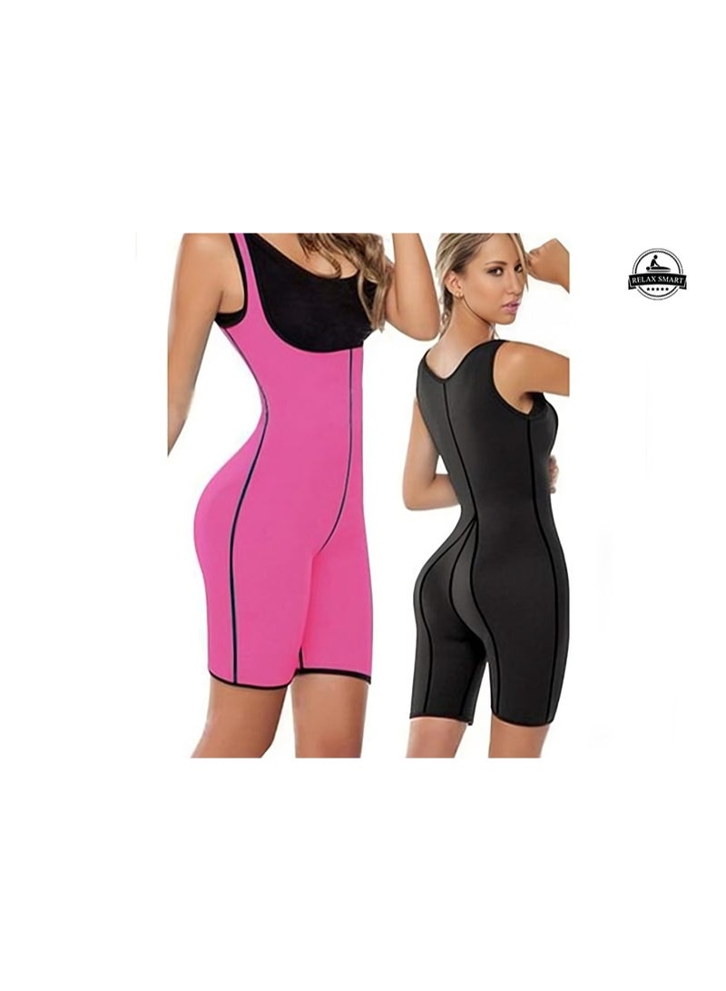 Relax Smart Women’s Neoprene Sauna Bodysuit – Full Body Workout Sweat Suit for Fitness & Active Training, Blue - Image 3