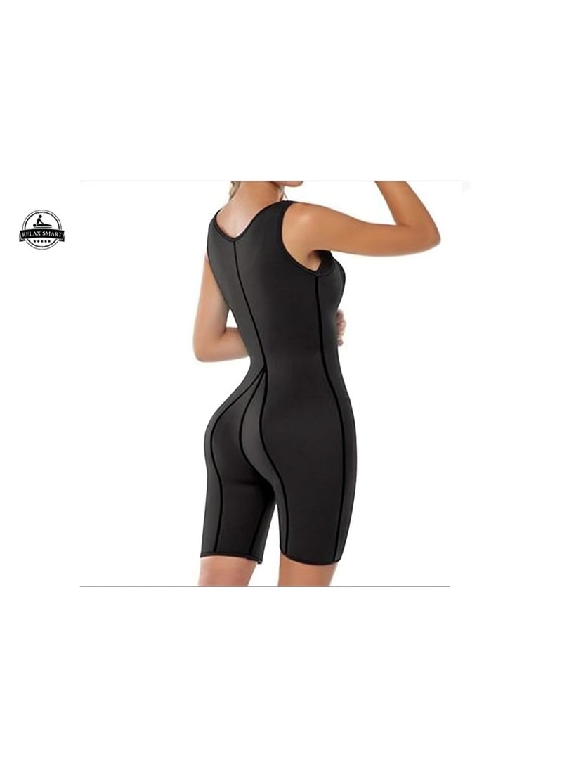 Relax Smart Women’s Neoprene Sauna Bodysuit – Full Body Workout Sweat Suit for Fitness & Active Training, Blue - Image 4