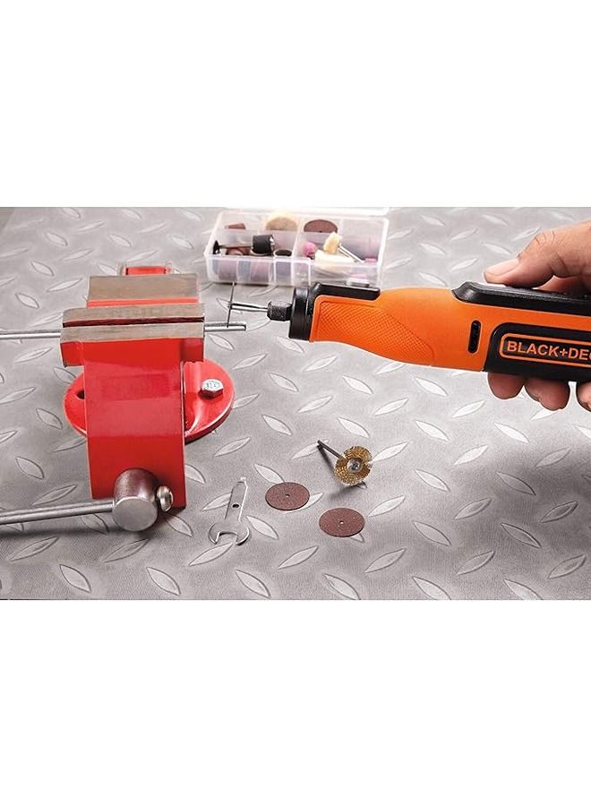 BLACK+DECKER Cordless Rotary Tool 7.2V + 37pcs Accessories BCRT8I-XJ Orange/Black - Image 5