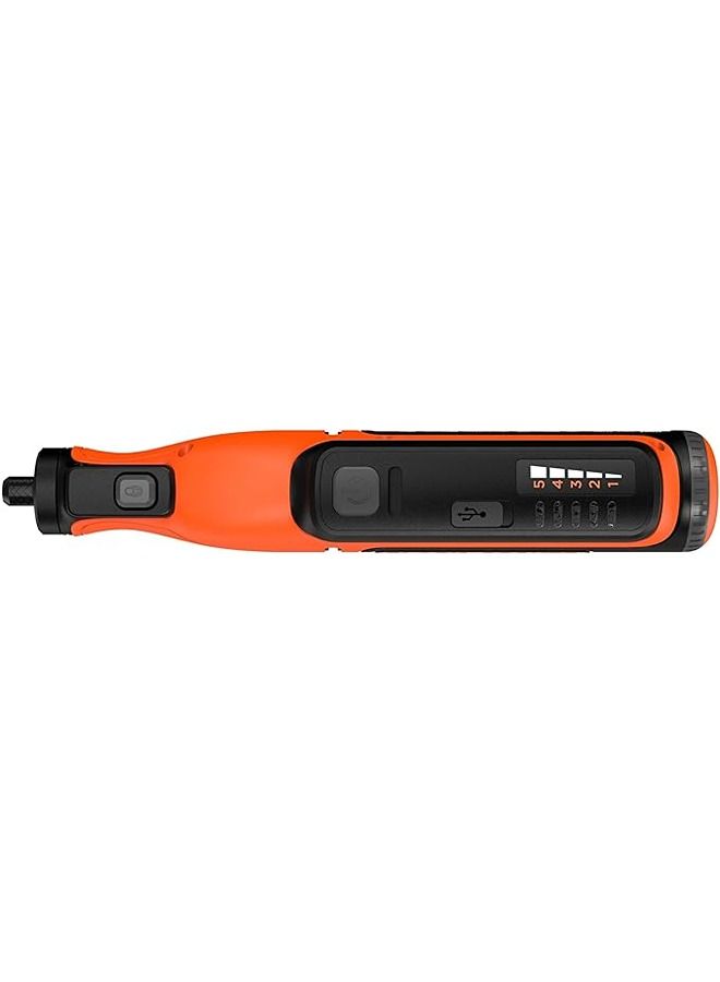 BLACK+DECKER Cordless Rotary Tool 7.2V + 37pcs Accessories BCRT8I-XJ Orange/Black - Image 3
