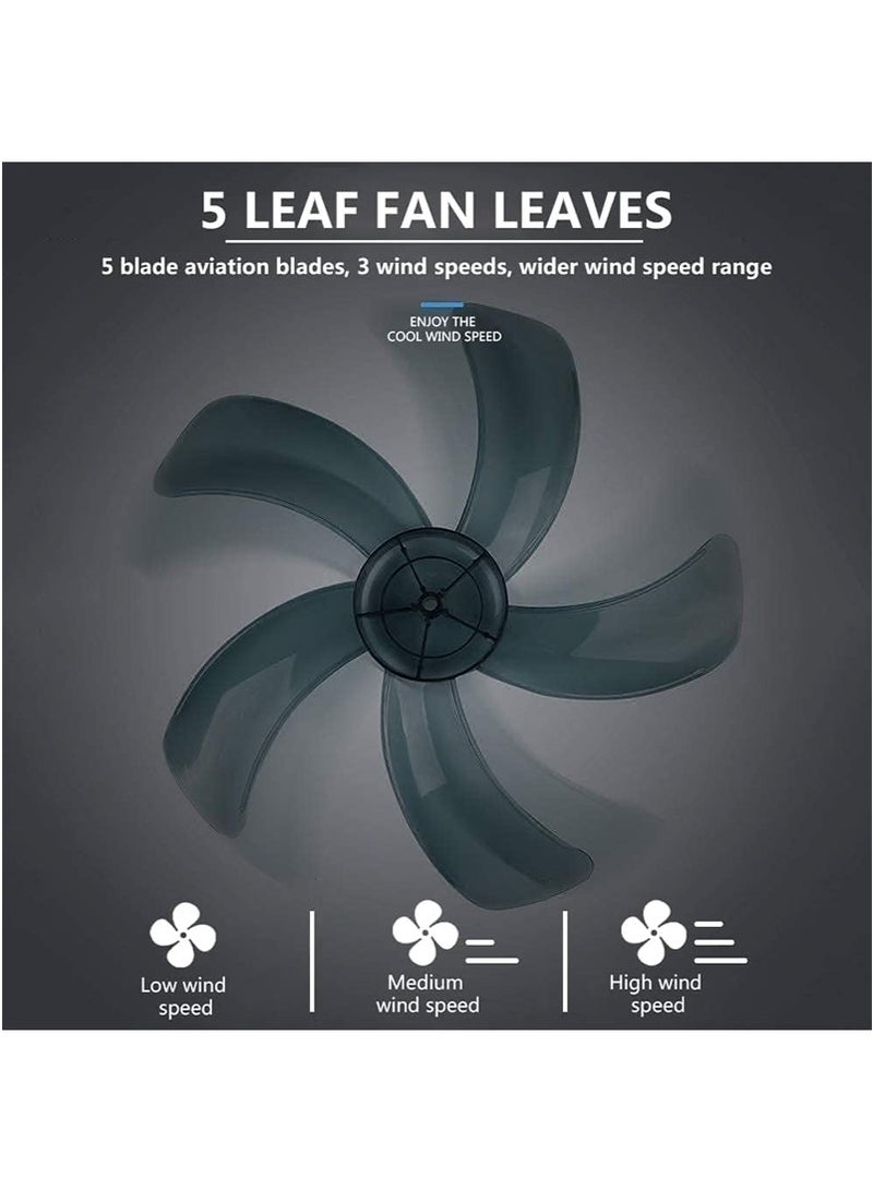 GGEROU 16 Inch Oscillating Wall Mount Fan, Industrial Wall Fan with 5 Blades, 3 Speeds, Adjustable 45° Tilt and 70° Oscillation, Ideal for Home, Bedroom, Gym & Office (Black) - Image 5