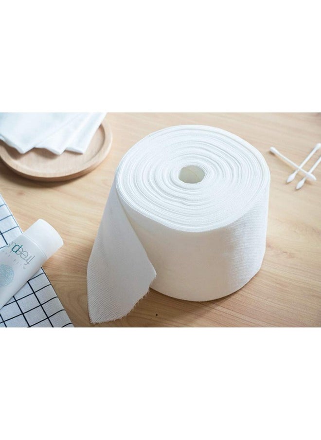 erioctry - 1 Roll Of Disposable Cleaning Face Towel Non-woven Fabric Disposable Wipers Washcloths Makeup Facial Soft Pads (White) - Image 1
