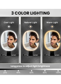 KASTWAVE Shower Mirror Fogless with Light for Shaving, Anti-Fog Bathroom Shaving Mirror, 3 Colors Dimmable Lighting Makeup Mirror with Razor Holder  - Image 3