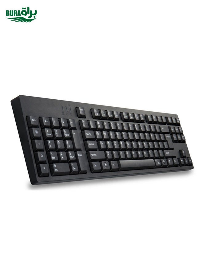 BURAQ Wired USB Left Hand Keyboard with Dual HUB Function(Black)  - Image 1