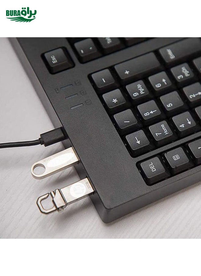 BURAQ Wired USB Left Hand Keyboard with Dual HUB Function(Black)  - Image 3