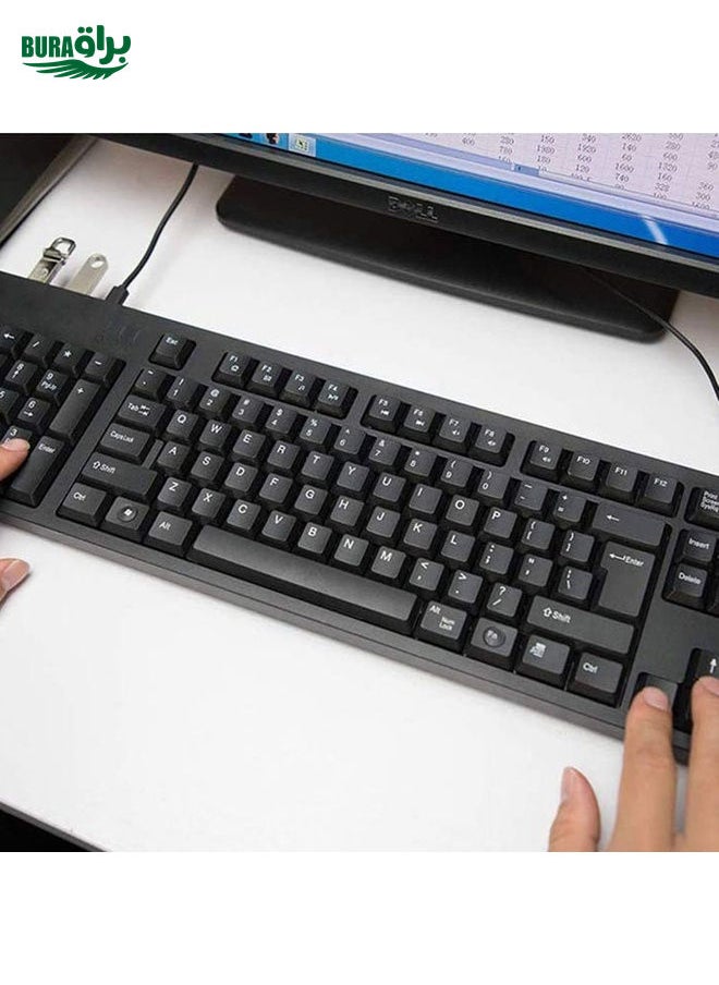 BURAQ Wired USB Left Hand Keyboard with Dual HUB Function(Black)  - Image 4