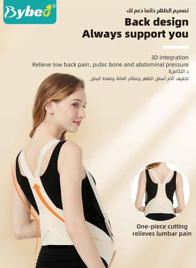 Bybeo Breathable Maternity Belt, Adjustable Belly Bands and Supports, Pregnancy Belts with Shoulder Straps and Back Support, Maternities Band with 2 Replacement Heart Rate Monitor Strap, Pregnancies Care - Image 3