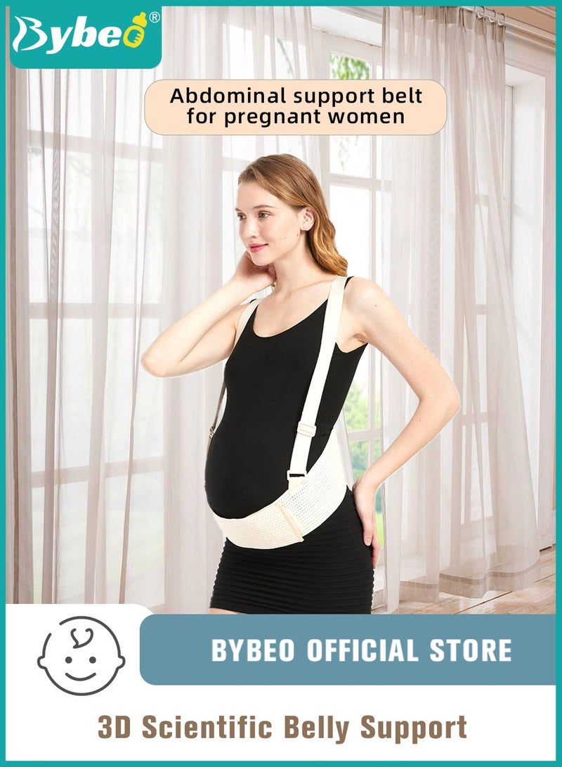 Bybeo Breathable Maternity Belt, Adjustable Belly Bands and Supports, Pregnancy Belts with Shoulder Straps and Back Support, Maternities Band with 2 Replacement Heart Rate Monitor Strap, Pregnancies Care - Image 1