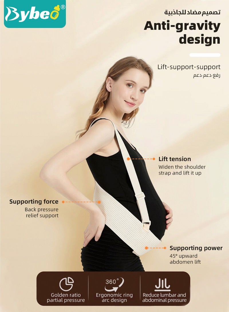 Bybeo Breathable Maternity Belt, Adjustable Belly Bands and Supports, Pregnancy Belts with Shoulder Straps and Back Support, Maternities Band with 2 Replacement Heart Rate Monitor Strap, Pregnancies Care - Image 4