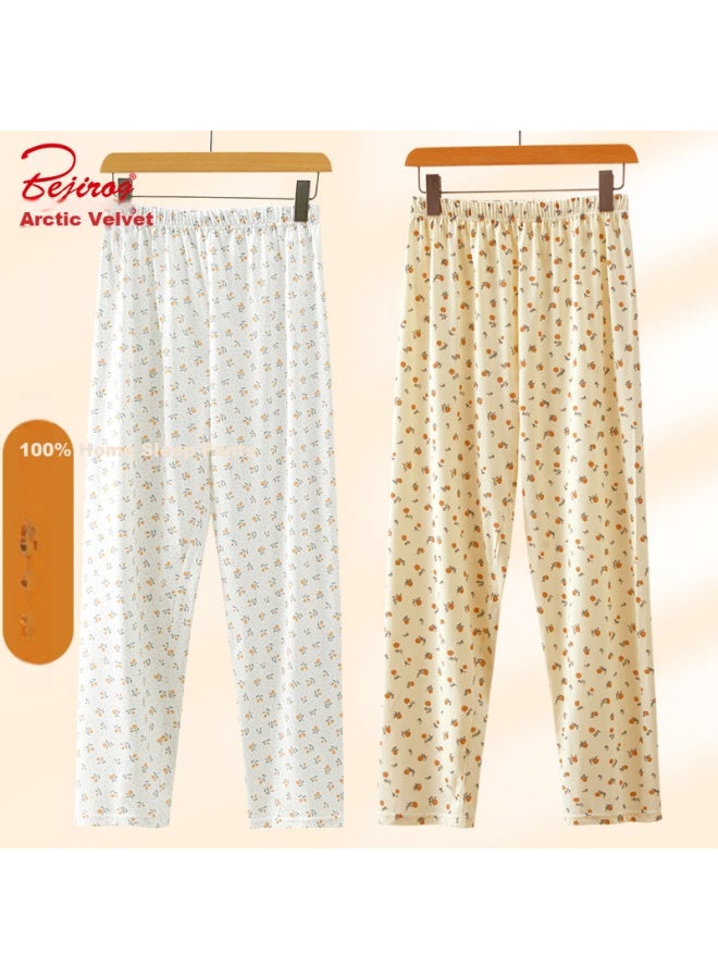 Bejirog Women's Cotton Sleep Pants New Style Loose-fit Home Pants For Spring And Summer