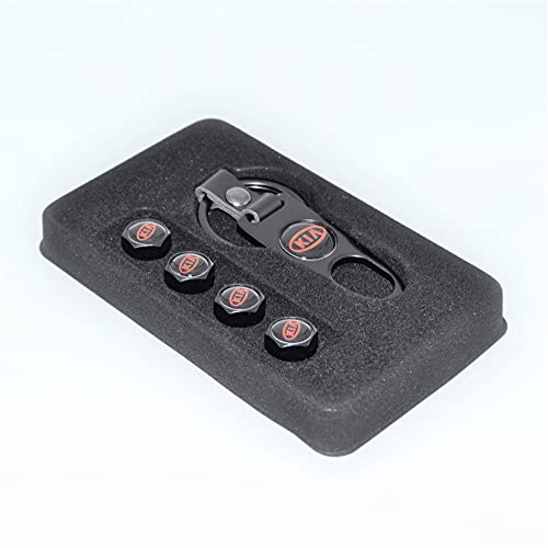 Careflection Premium Car Tyre Valve Cap Air Cap Car Tyre Valve Stem Cap Air Covers with Keychain Compatible for All Kia Cars - Image 2