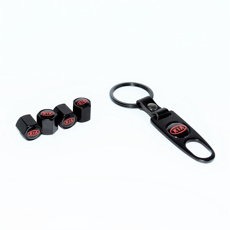Careflection Premium Car Tyre Valve Cap Air Cap Car Tyre Valve Stem Cap Air Covers with Keychain Compatible for All Kia Cars - Image 5