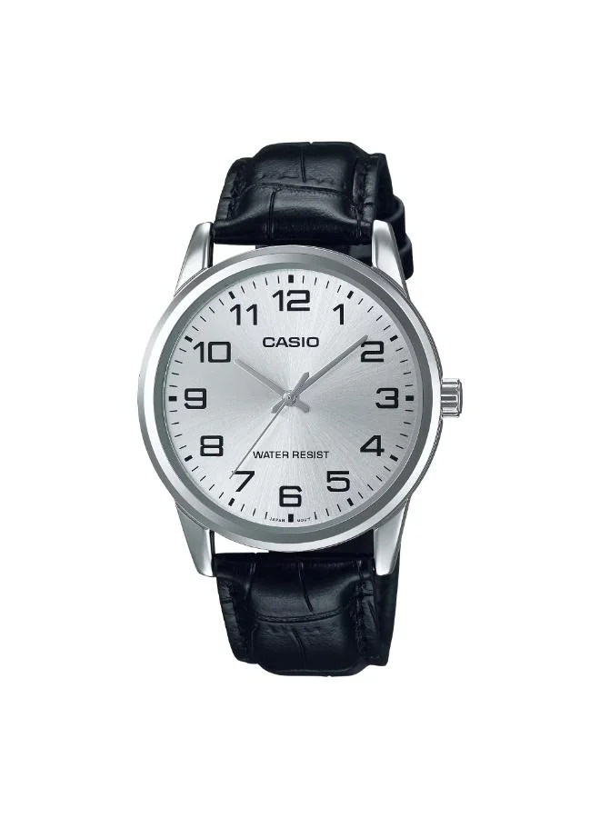 CASIO Men's Leather Analog Watch MTP-V001L-7BUDF - 38 mm