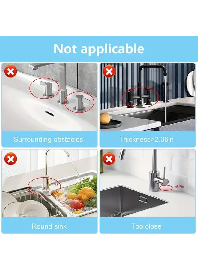 Gray Anti Slip Faucet Splash Guard Mat Foldable Edge Easy Clean Sink Pad - Image 5