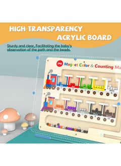 DRQ DRQ Magnetic Color & Number Maze, Montessori Counting Matching Toys, Wooden Magnet Maze Board Game Toys, Toddler Fine Motor Skills Toys for Boys Girls 3 Years Old Preschool Learning Activities, Train  - Image 5