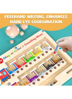 DRQ DRQ Magnetic Color & Number Maze, Montessori Counting Matching Toys, Wooden Magnet Maze Board Game Toys, Toddler Fine Motor Skills Toys for Boys Girls 3 Years Old Preschool Learning Activities, Train  - Image 4