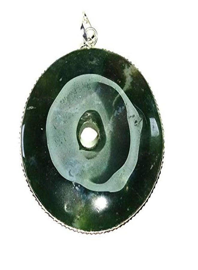 CA AGATE Natural Blood stone jasper crystal round pendant Crystal Crystal Pendant - Image 1