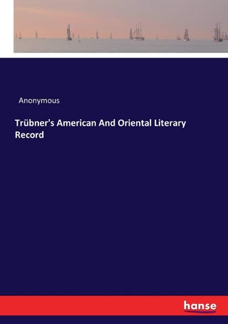Trübner's American And Oriental Literary Record - pzsku/Z6750FA2ADDE13E002C82Z/45/1749025281/1a15a9b0-0903-4532-b556-213fe4b72791