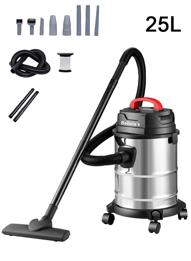 Bolivia's Drum Vacuum Cleaner 25L Dust Bag Capacity With Dust Indicator, Dry And Air Blow Function And Low Noise Operation 25 L  Powerful Motor - Image 1