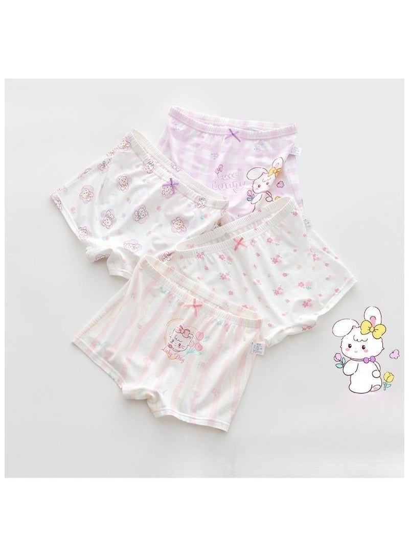 Fashionable Little Girl Cute Style Printed Four Boxer Briefs Suitable For Ages 3-10 - Image 1
