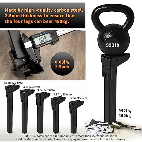 O.HSNYIU 4 Pcs Self Locking Folding Table Legs, 6", 8", 10", 12" Foldable Table Legs for Camping Tables Furniture DIY (9.84 inches / 25 cm) - Image 5