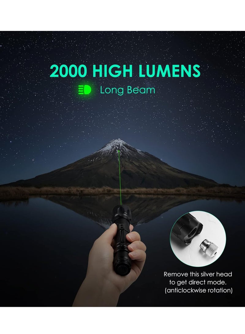 Mejora Rechargeable Portable LED Torch Light with Green Laser Pointer for Outdoor Use Everyday Carry - Image 2