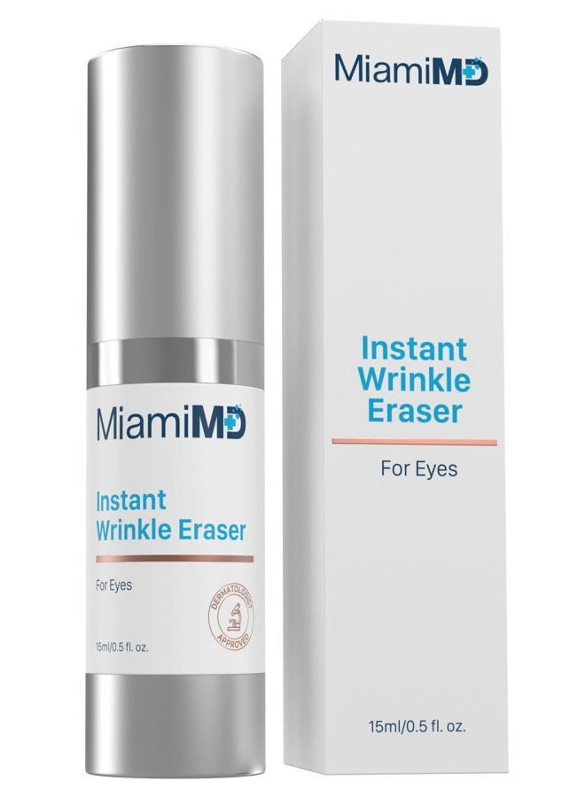 MiamiMD Instant Wrinkle Eraser (15ml) Face Serums for Anti Aging for All Skin Types - Anti Wrinkle Serum for Face & Neck - Cream for Fine Lines, Wrinkles, and Crow's Feet - Fragrance Free - Image 1