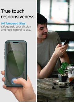 Spigen Glastr Ez Fit [PRIVACY] for iPhone 15 PLUS Privacy Screen Protector Premium Tempered Glass with Auto Align Technology - 2 Pack  - Image 5