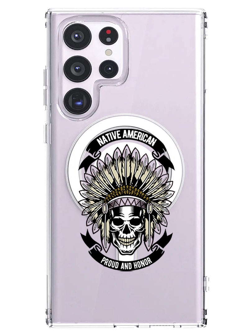 Theodor Magnetic Case for Samsung Galaxy S23 Ultra 6.8-inch Compatible with MagSafe Wireless Charging, Shockproof Phone Bumper Cover Native american  copy - Image 1